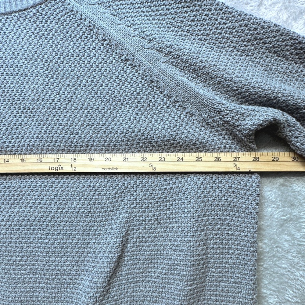 Old Navy Womens 2X Gray Textured Chunky Knit Raglan Crew Neck Sweater Pullover - Picture 8 of 10